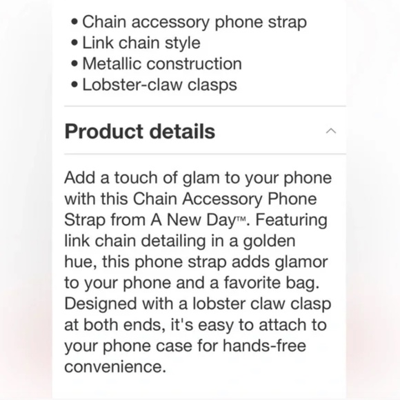 👑 A NEW DAY NWT Gold Chain Accessory Wristlet Phone Strap - Picture 6 of 9
